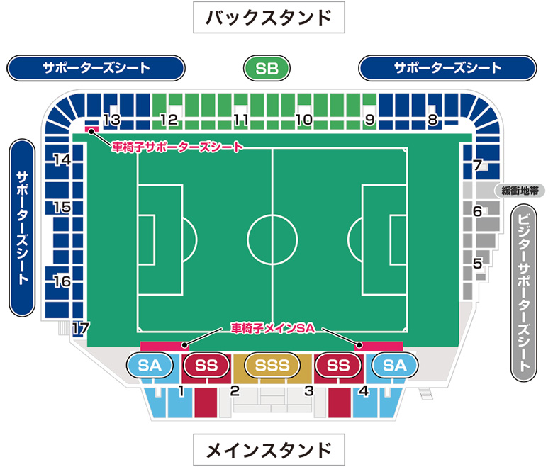 ニッパツ三ツ沢球技場席割図