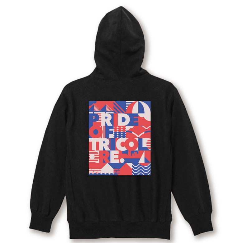 YOKOHAMA グラフィック パーカー ブラック