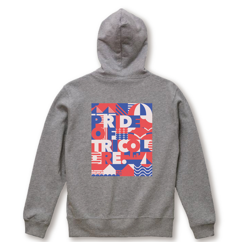 YOKOHAMA グラフィック パーカー グレー