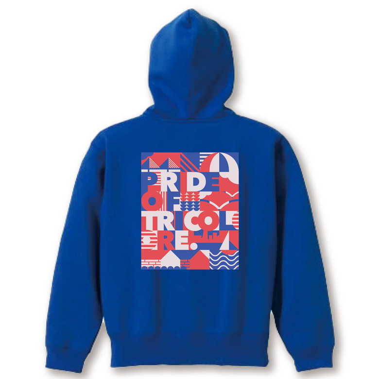 YOKOHAMA グラフィック パーカー ブルー