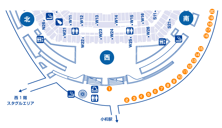 西ゲート広場マップ