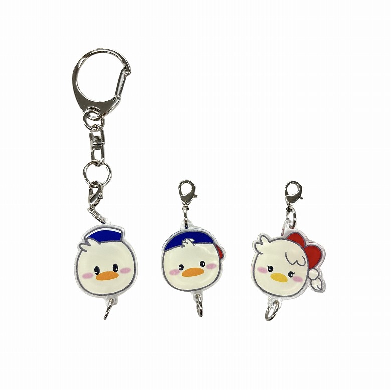 3連アクリルキーホルダー＜まる顔＞